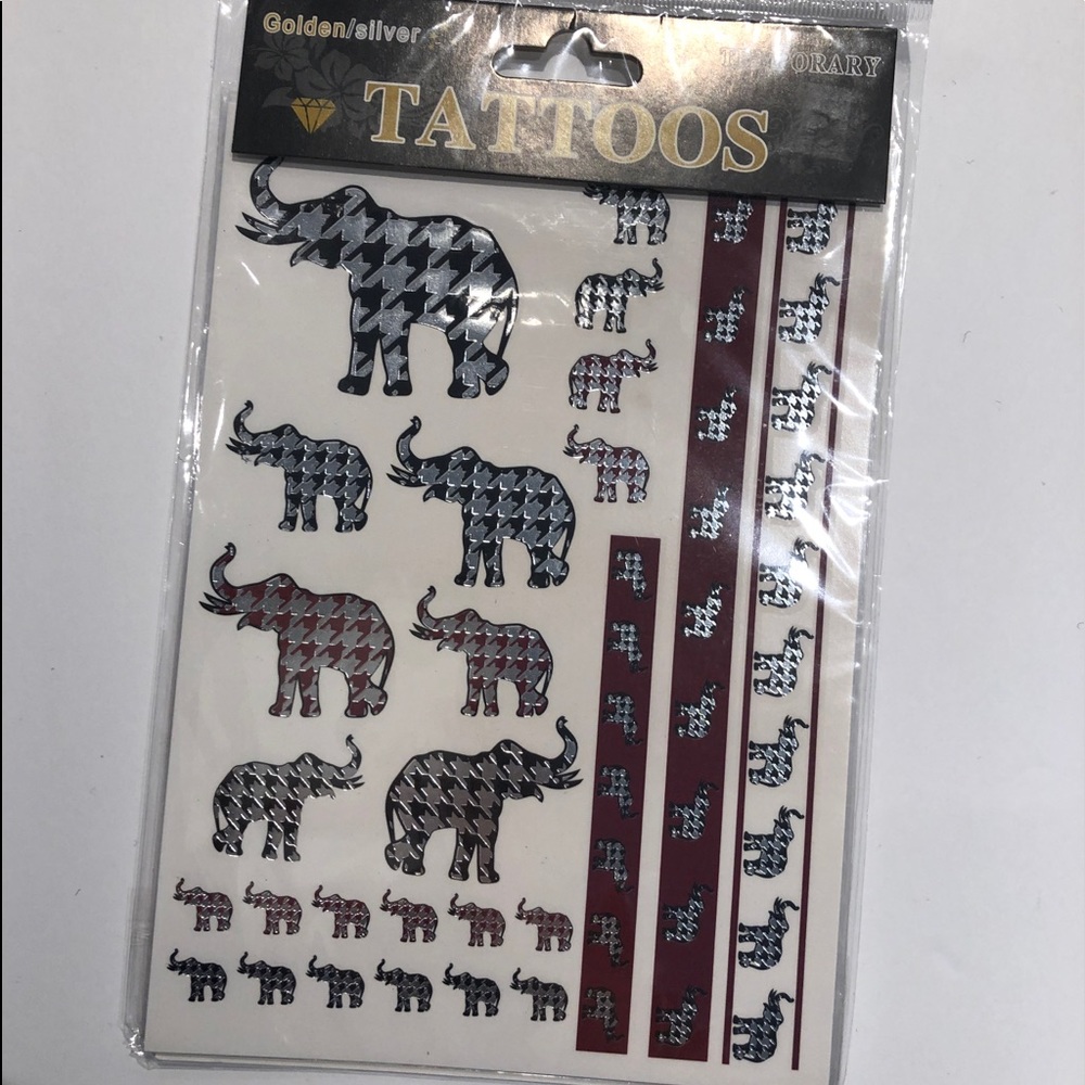 🌼 Houndstooth Elephant Temporary Tattoos Houndstooth Alabama Houndstooth